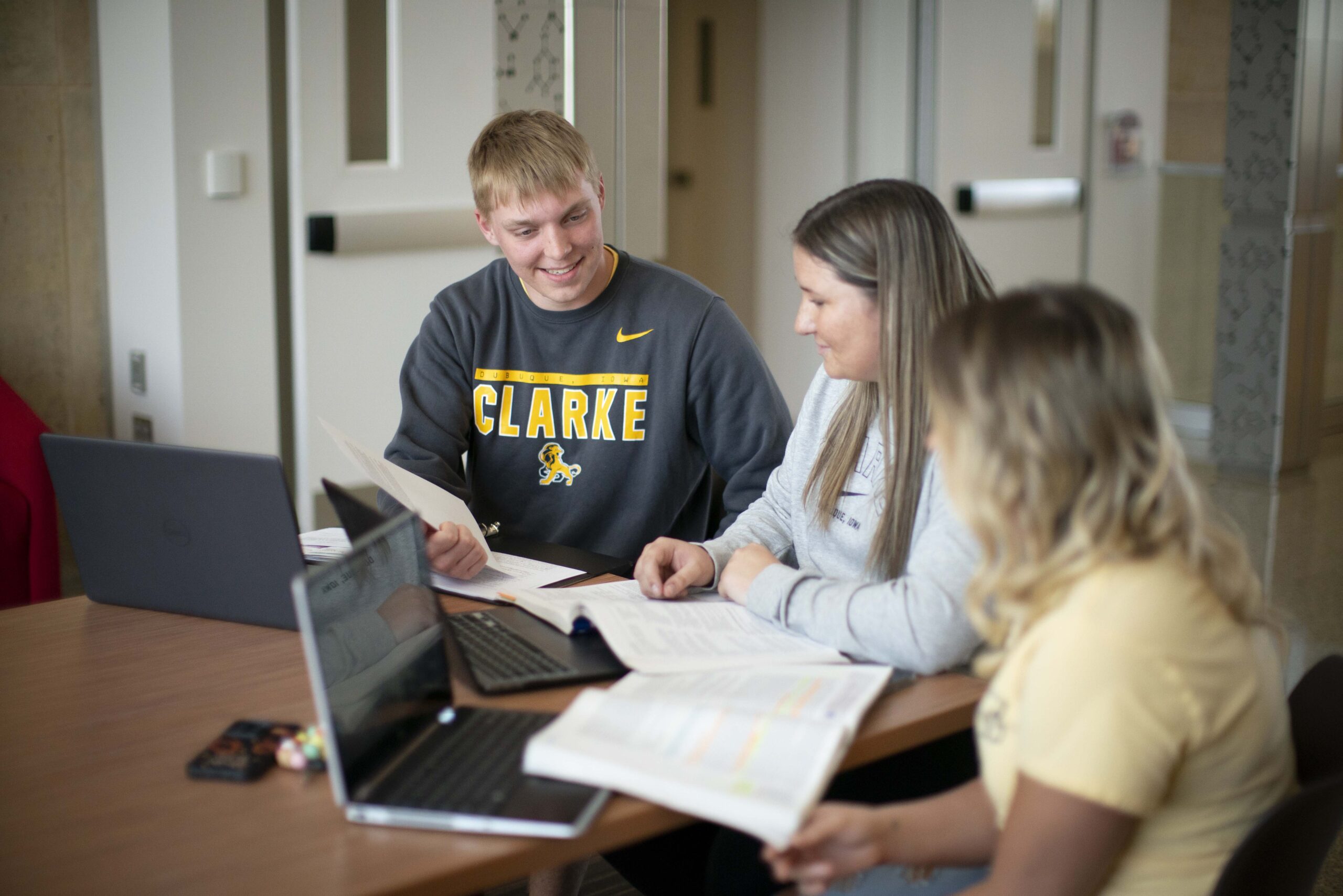 Clarke University Accounting Degree students studying online for their classes