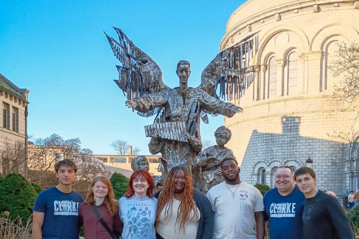 Clarke University students gather together during their service trip to St. Louis, Missouri.