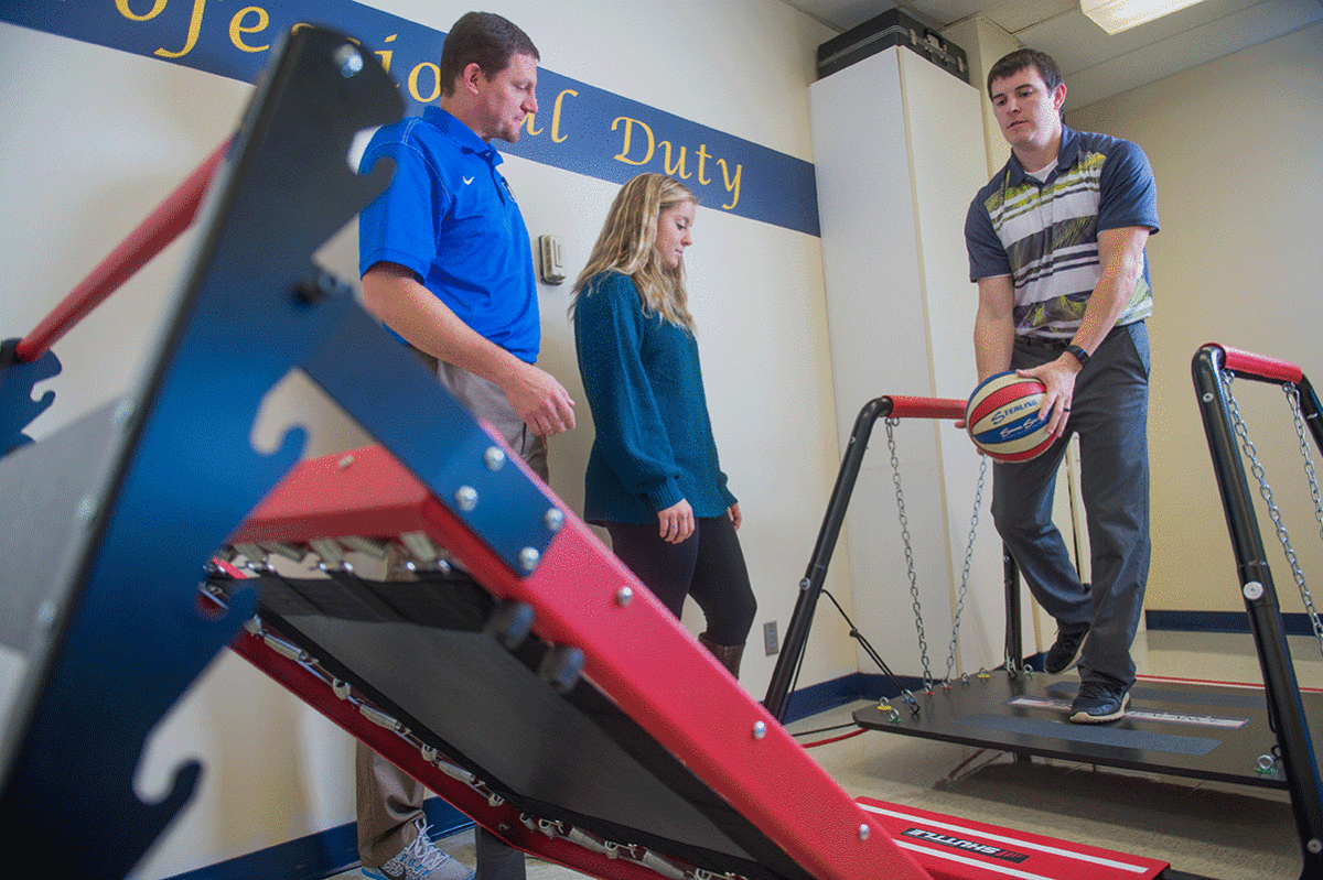 Clarke University Athletic Trainer degree students hands on learning - Full Size
