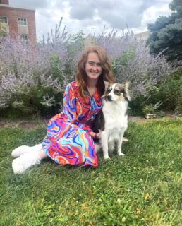 Elementary Education student Brittney Mundell and her emotional support dog, Ollee