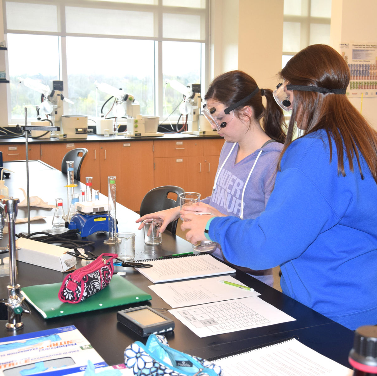 Clarke University Biochemistry majors in class - Full Size
