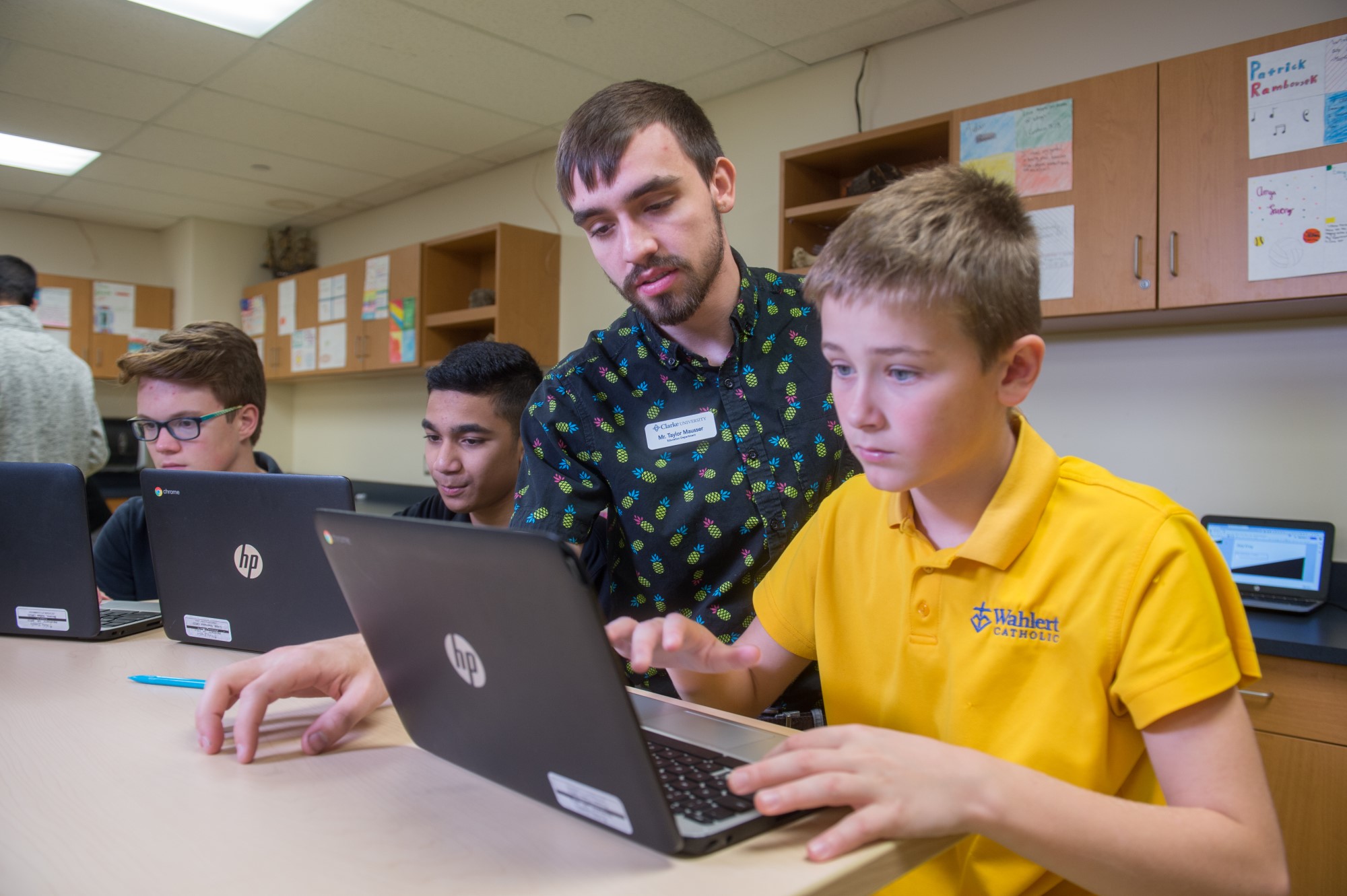 Clarke University Education degree student working in classroom