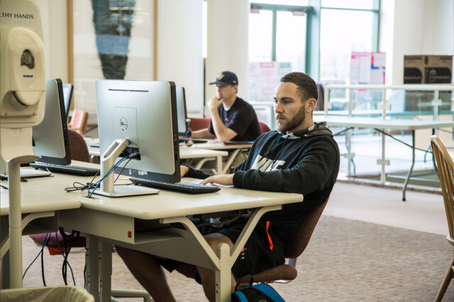 Clarke University Students at the library