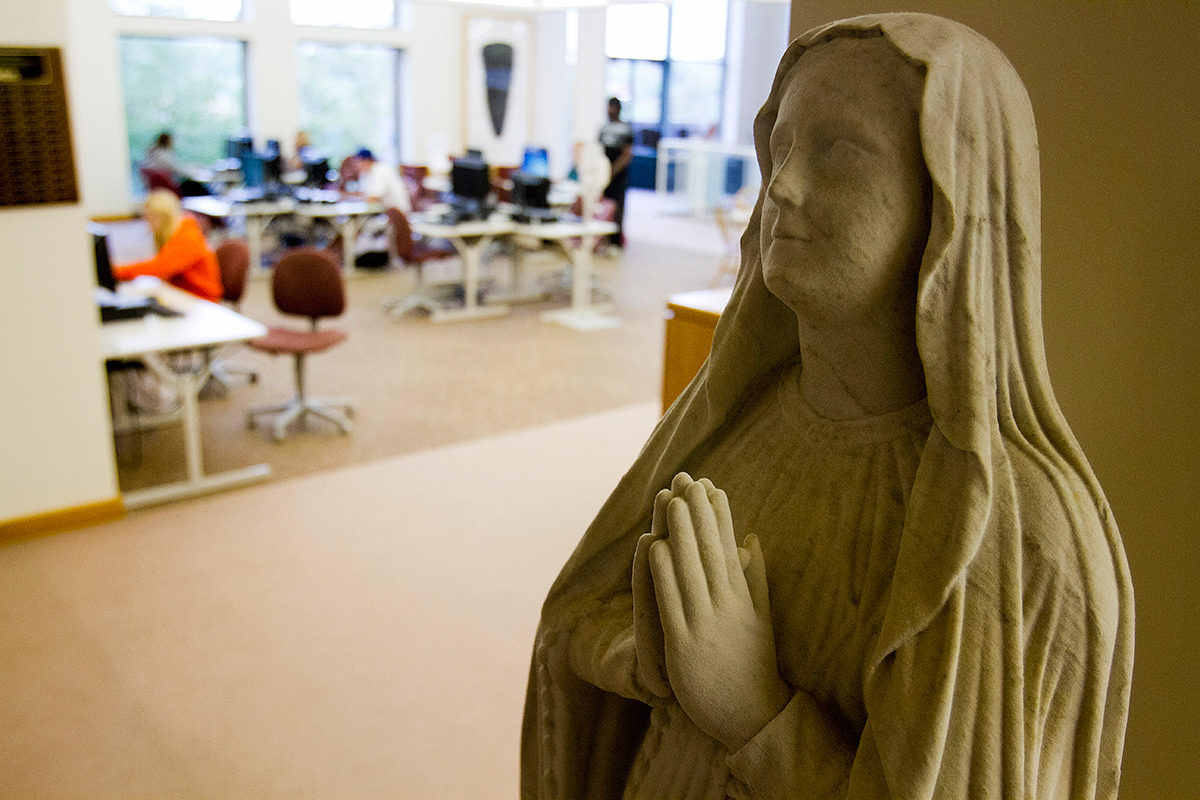 Statue in Clarke University's Library - based in Dubuque, Iowa - Full Size