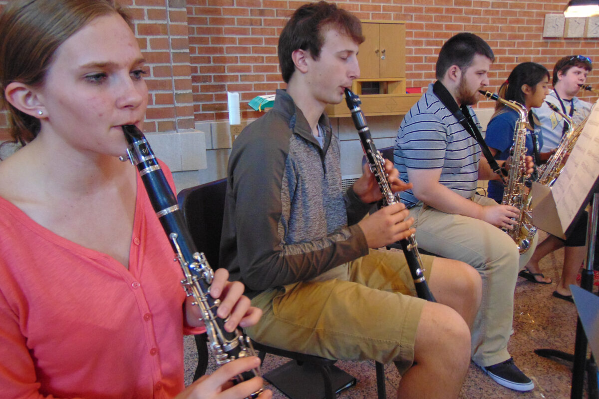Clarke University Music Students playing in band - Full Size
