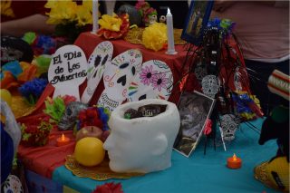 Dia De Los Muertos decorations by Spanish Language and Culture minor students at Clarke University