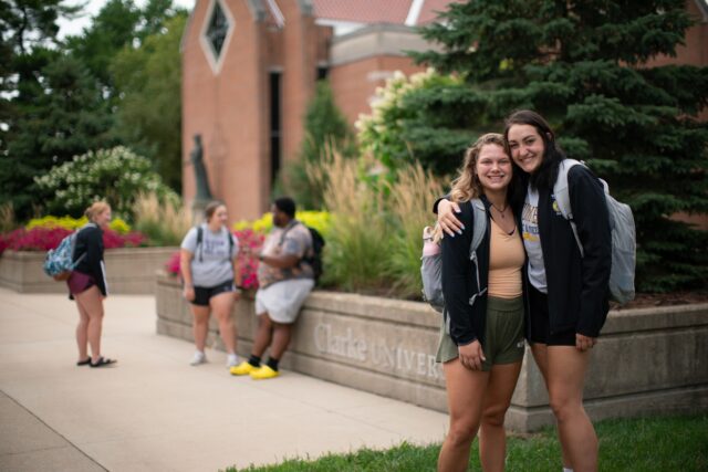 Students on the Clarke University Campus