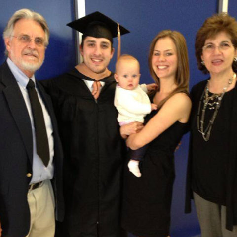 Graduate and his family