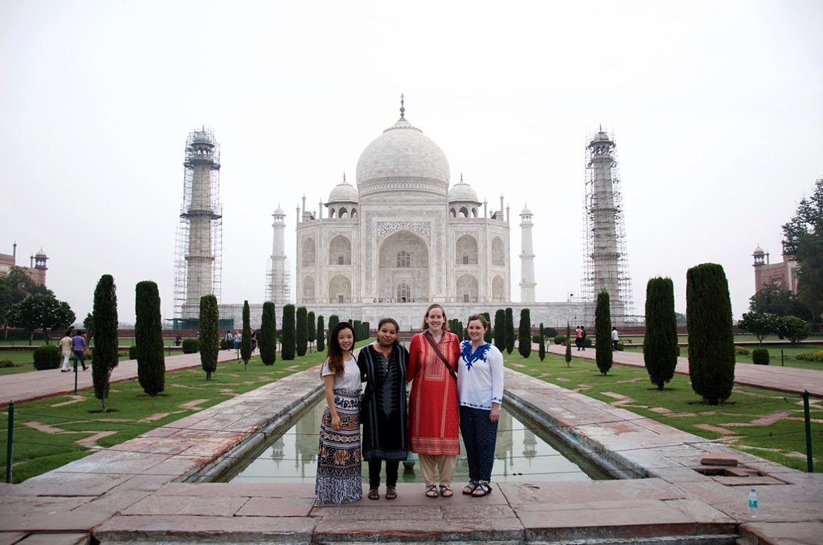 Clarke students studying abroad in India. - Full Size