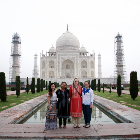 Clarke students studying abroad in India.