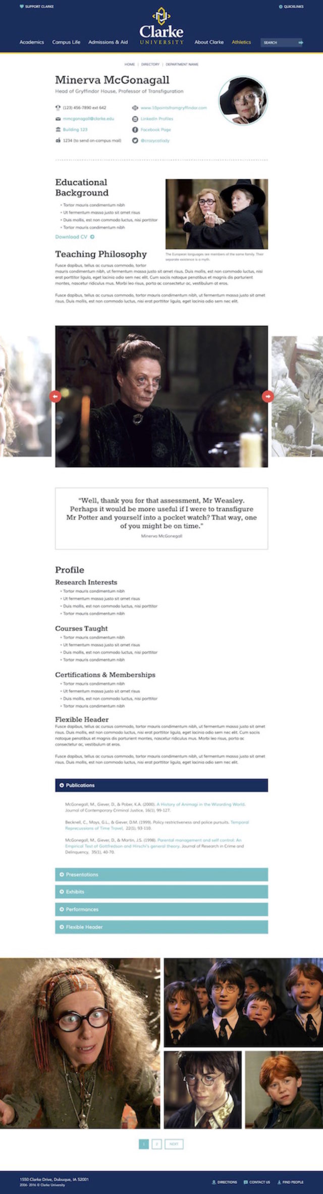 Profile page template